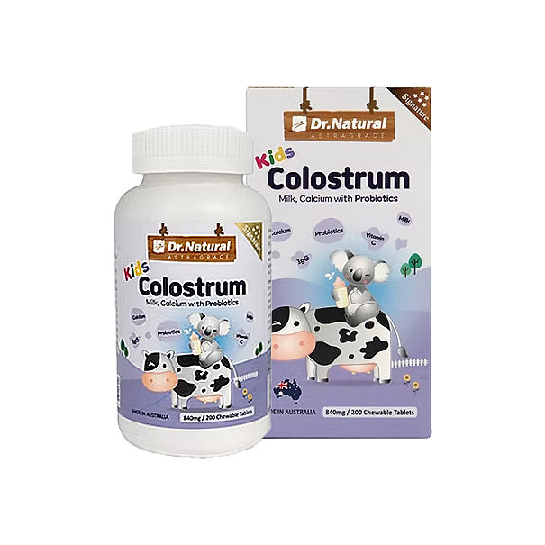 Dr.Natural Kids Colostrum Milk, Calcium with Probiotics 200's