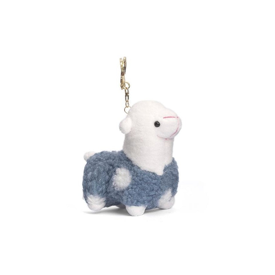 Cute Plush Alpaca Keyring - Grey - Size One Size