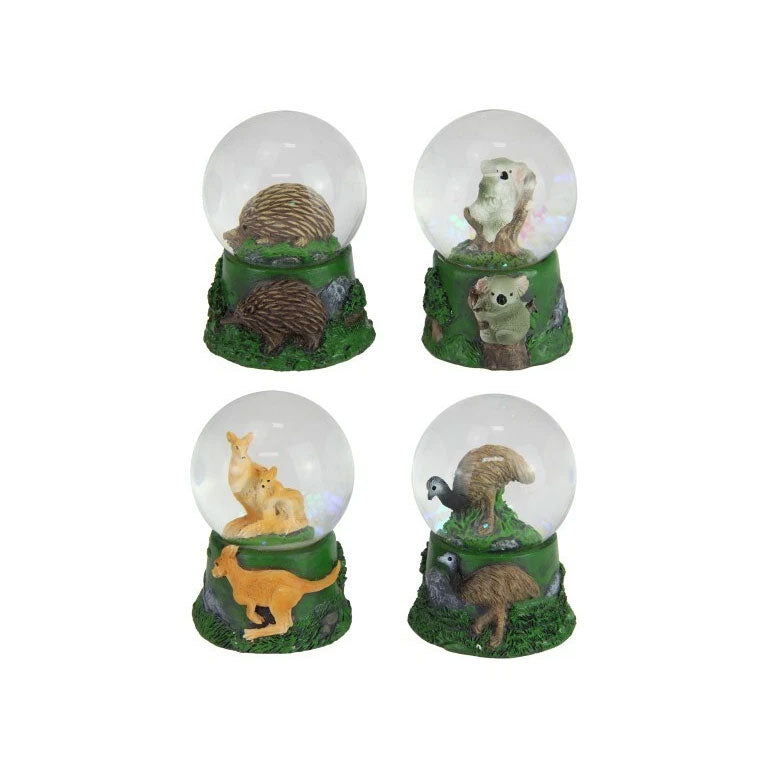 Australian Kangaroo Koala Emu Echidna Glass Snowglobe