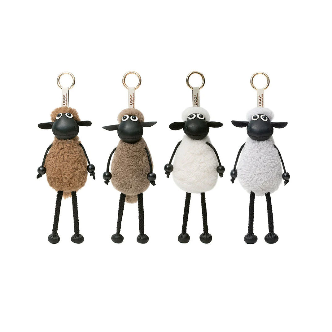 Fluffy Sheepskin Wool Sheep Keyrings