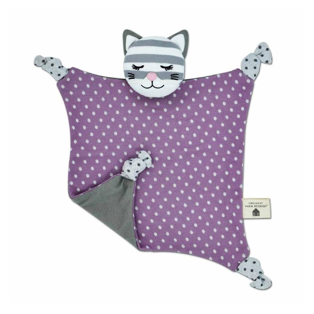 Organic Farm Buddies Cotton 30.5cm Blankie/Blanket Maude The Kitty Baby 0m+