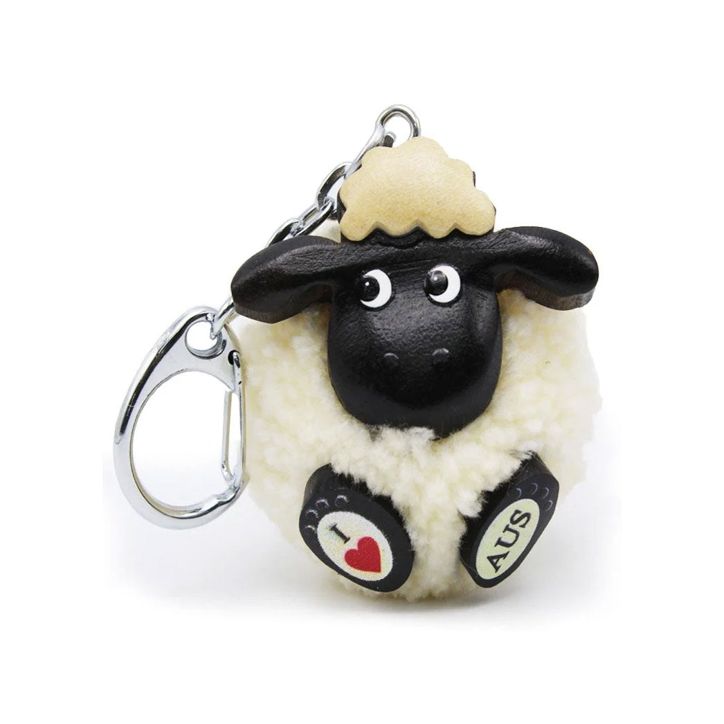 Sheep Pom Pom Keyring