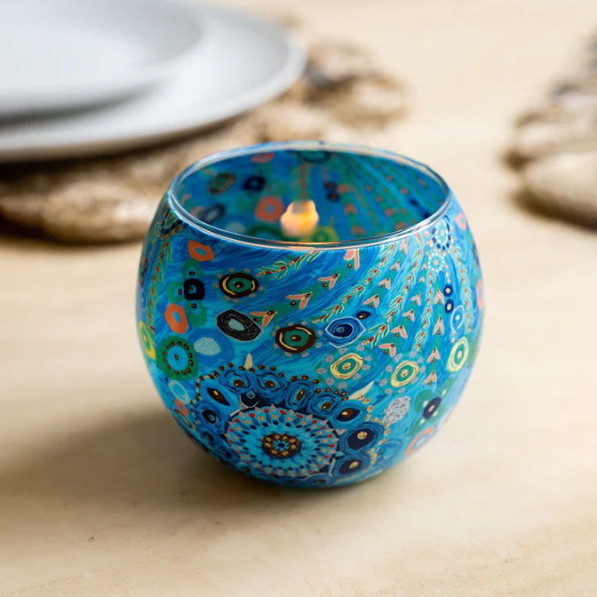 Aboriginal Girambit Tealight Candle Holder