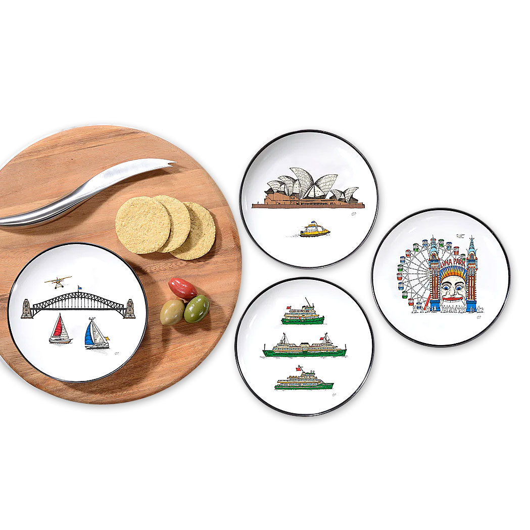 Sydney Harbour Collection Set of 4 Canapé Plates