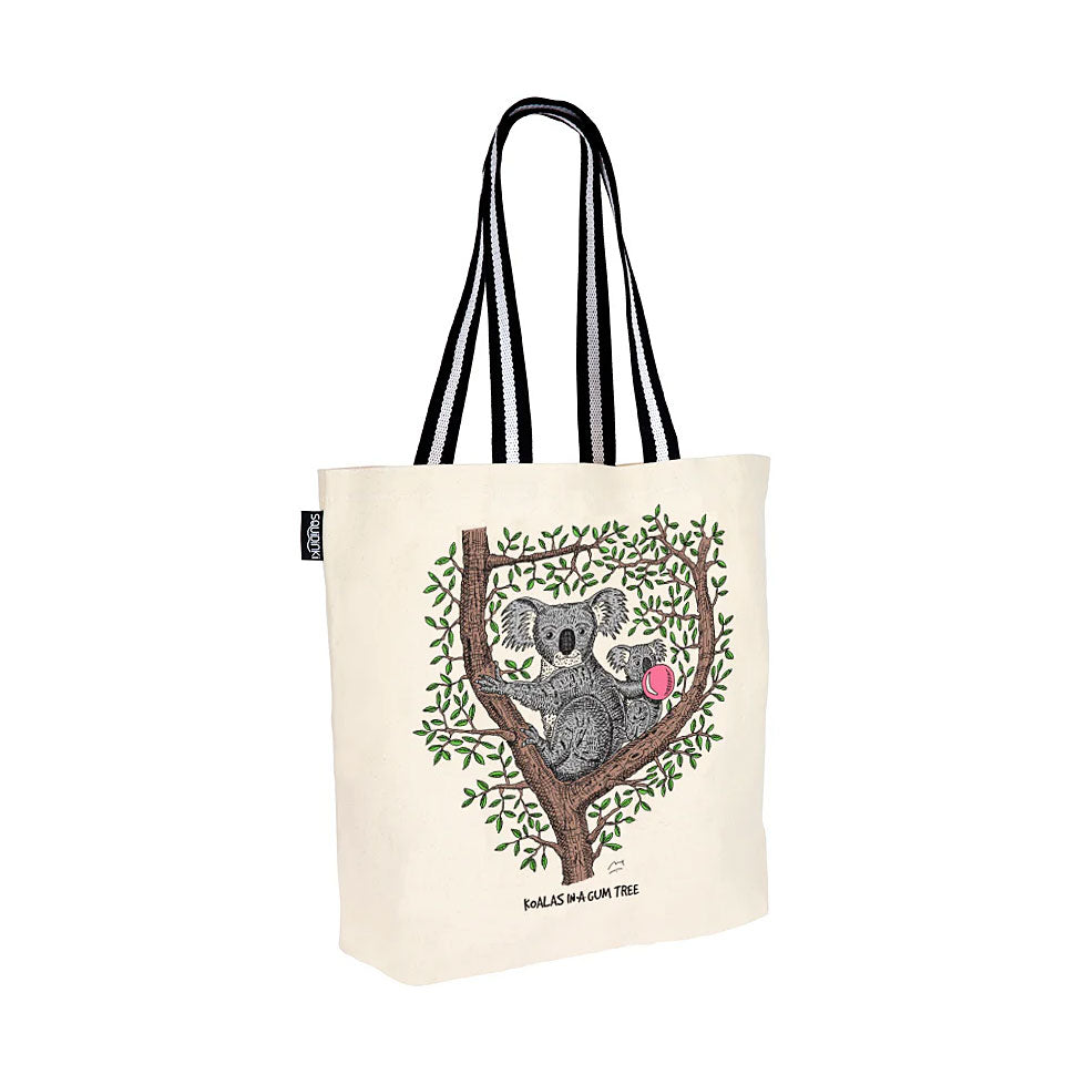 Cotton Tote Bag: Koalas in a gum tree