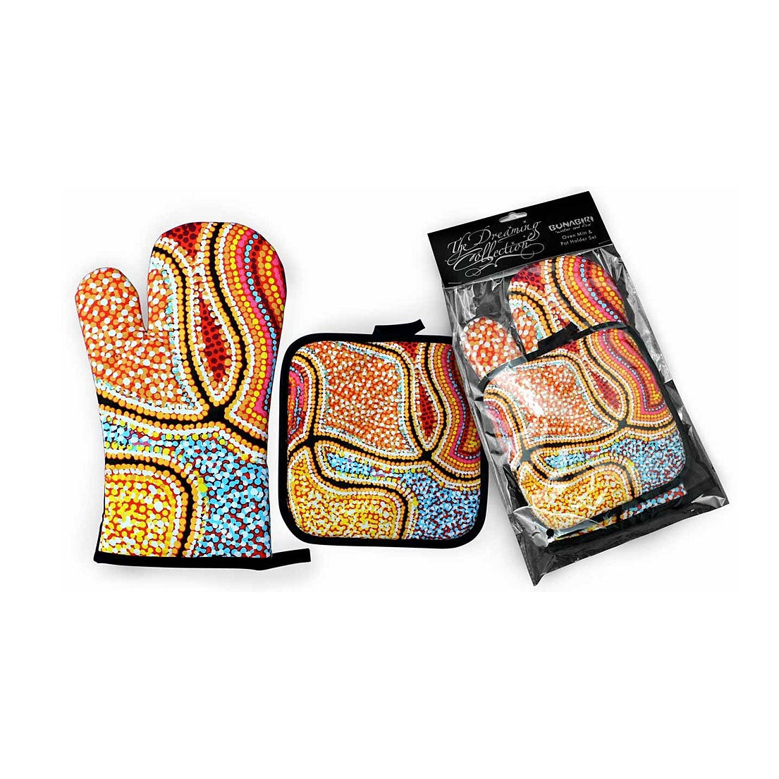 Bunabiri Dreaming Collection Mit/Pot Holder Set - Snake Dreaming