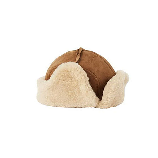 Windward Luxury Australian Sheepskin Aviator Hat with Tie